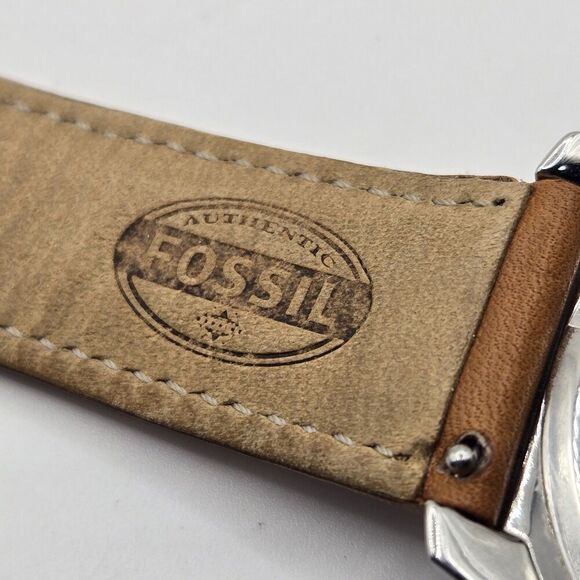 Fossil Womens Boyfriend Oversized Watch Two-Tone Brown Leather Date Indicator - Picture 7 of 10
